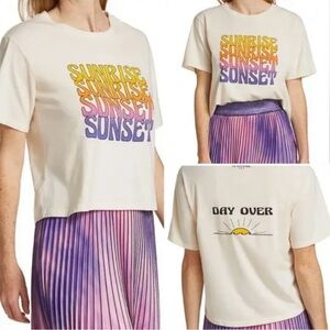 NWT- Le Superbe Sunrise Sunset Graphic Tee - Cream